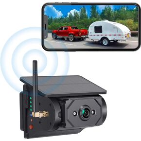 7-Inch HD Solar Wireless Backup Camera for Cars, Trucks, RVs - Easy Install, Rechargeable Magnetic Rear View Camera for Campers, Trailers W7001