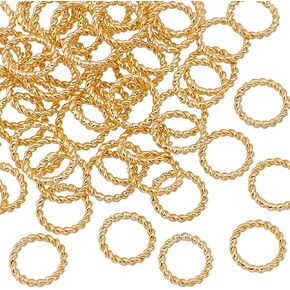 PH Pandahall 24K حلقات قفزة مطلي بالذهب ، 60pcs 8 ملم حلقات قفزة مغلقة 18 Gauge Golden O Rings Connectors نحاس لحامات اللحام الربط الخاتم لقرط سوار القلادة صنع المجوهرات