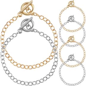 سلاسل سوار Deozu 6 PCS لصنع المجوهرات ، أساور سلسلة الروابط ، سلسلة سوار Buckle OT لصنع المجوهرات ، النساء ، الحرف اليدوية (الذهب)