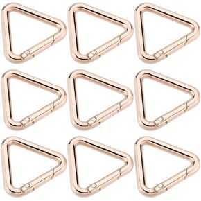SUNNYCLUE 1 Box 12Pcs Triangle Spring Key Rings Gold Purse Ring Clips Metal Trigger Snap Hook Carabiner Buckle Clip Clasps Gate Key Rings Bulk for Jewelry Making Keyrings Bag Purse Diy Crafts Supplies