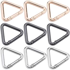 SUNNYCLUE 1 Box 12Pcs Triangle Spring Key Rings Gold Purse Ring Clips Metal Trigger Snap Hook Carabiner Buckle Clip Clasps Gate Key Rings Bulk for Jewelry Making Keyrings Bag Purse Diy Crafts Supplies in Saudi Arabia