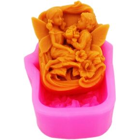 Longzang Love Angels Silicone Mold Craft Art Silicone Soap Mold Moulds Diy Handmade Soap Moulds (S204)