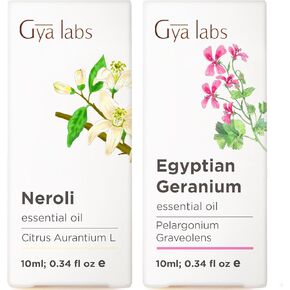 زيت Gya Labs Neroli الأساسي للزيوت العطرية للنشر والزيوت العطرية للإبرة الإبرة المصرية لمجموعة البشرة - 100 ٪ من الزيوت العطرية الطبيعية - 2x0.34 Fl Oz