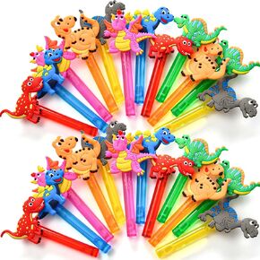 Winrayk Dinosaur Party Party Party Favors ، 24pcs Dino Mini Bubble Wands for Kids Bubbles Bubbles with topper قابلة للفصل (6 أنماط وألوان).