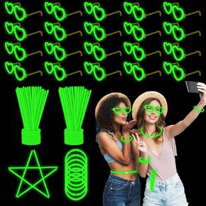 100pcs أبيض توهج العصي الحفلات الحفلات مع 20pcs نظارات توهج (مقابل 60 أسنان توهج و 20 نظارة القلب) ، توهج في الحفلات المظلمة ديكور حفلة النيون لعيد الميلاد يوم عيد الحب عيد الحب