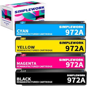 استبدال خرطوشة الحبر المعاد تصنيعها لـ HP 972 972A خراطيش حبر حزمة التحرير والسرد مع PageWide Pro 477DW 577DW 377DW 477DN 452DN 452DW 552DW Cyan Magenta Yellow (4 plag)
