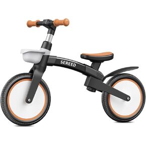 Sereed Toddler Balance Bike Bike 2 Year ، 12 Ingable Kids Bike Toy مع سلة ، هدية عيد ميلاد لـ Age 2 3 4 5 Boys Girls ، Assembly Free Tools ، No Pedal (Pink)