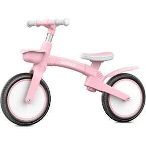 Sereed Toddler Balance Bike Bike 2 Year ، 12 Ingable Kids Bike Toy مع سلة ، هدية عيد ميلاد لـ Age 2 3 4 5 Boys Girls ، Assembly Free Tools ، No Pedal (Pink) in Kuwait