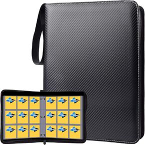 Portable 9-Pocket Trading Card Binder, Holds 990 Cards with 55 Removable Double-Sided Sleeves, Baseball Card Binder Card Storage Organizer Album for Boys, Girls, Sports & Game Cards