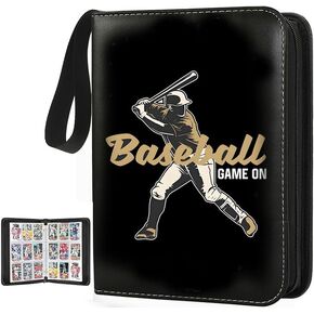 Baseball Card Binder 900 Pockets Sports Trading Card Album with 50 Removable Sleeves Baseball Card Holder Storage Protectors for Collectors, Black
