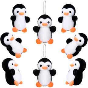 Skylety 8 PCS Penguin Plush Keychain 4 بوصة محشوة بالحيوانات الصغيرة الصغيرة المعلقة معلقة دمية البطريق المصغرة رفاقًا ناعمًا هدية هدية حزب الحفلات لزخارف عيد ميلاد الطفل (أسود)