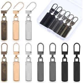 Zipper Pull Replacement, 10 Pcs Metal Zipper Pulls Detachable Zipper Pull Tab for Jacket, Bag, Luggage, Pants, Boots, Purse, Backpacks (5 Colors)