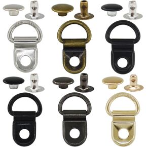 BDS-HOME 60SETS SHOELACE HAIBS 6 COLORS METAL HOOK HOOK D-Ring Eyelet Buckles Clips Mounting Clips For Prosets لإصلاح أحذية جلدية واستبدالها ، وأحذية التمهيد ، والتسلق ، وإمدادات الحرف اليدوية DIY