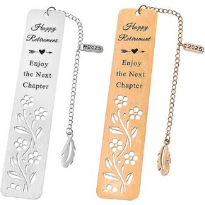 Sunyler 2025 Women Men Generment Gift ، Metal Pongmarks Fundmarks ، Teacher Friend Elder Retirement Gift ، Home Employe Gift ، 2pcs （Retirement-2）