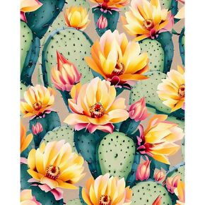 Arpilul Cactus Paint حسب الرقم للطلاء البالغين بالرقم ، والطلاء بأرقام للمبتدئين للبالغين ، والطلاء البالغين بأرقام أرقام على القماش لزخارف فن الجدار المنزلي والهدايا 16x20inch (Z-YH24)