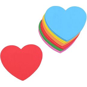 72Pcs Heart Shaped Cutouts Paper Heart Shape Paper Cut-Outs Large Heart Shapes Cardstock 6 Inches Heart Shaped Cards Paper Cutouts for DIY Crafts Projects Party Home Decorations