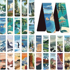 National Parks Magnetic Magnalk - 30pcs Travel Magnetic Lundmarks National Park Mark Magnets صفحة مقطع لمحبي الكتب للطلاب معلم القراءة هدية