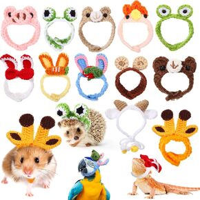 12 PCS Hamster Hat Guinea Pig Aledton Cartoon Mini Mini Small Animals Hat Hamster Cloths for Hamsters Pets real animal lizard dragon dragon snake bird rabbit party assume escorto