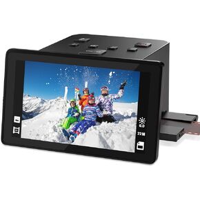 ماسح ضوئي للفيلم الرقمي والشرائح مع شاشة LCD 5 بوصة ، يحول اللون و B & W 135/110/126 KPK السلبيات والشرائح و Super 8 Slies إلى 22MP JPEG صور