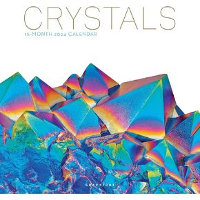 Graphique 2024 Crystals Wall Calendar | 12" x 12" | Thick Paper | Home & Office Organizer | Large Monthly Grid | 3 Languages & Marked Holidays | 4 Month Preview Page for 2025 in Saudi Arabia