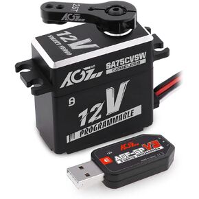 AGFRC SA75CVSW 12V 45KG High Torque Coreless RC Steering Servo and AGF-SPV3 Servo Programmer