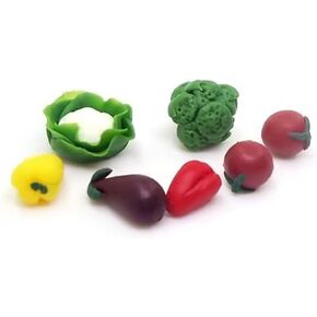7 Pcs Dollhouse Food 1/12 Miniature Fruits and Vegetables Dollhouse Decoration Accessories Broccoli and Cauliflower Eggplant 0.3x0.3x0.6 Inch, Broccoli 0.5x0.5x0.6 Inch Eggplant 0.3x0.3x0.6 inch
