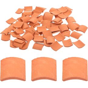 Syardwe 80pcs بلاط السقف المصغرة ، 1:16 Scale Pottery Clay Roof Philes ، DIY Mini House Props for Dollhouse ، Garden ، Diorama ، and Model Building