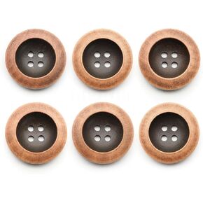 أزرار خشبية Craftmemore 4 ثقوب جولة زر خشبية جوفاء لخياطة القماش DIY Crafts A551 (23 مم ، 12 ٪)