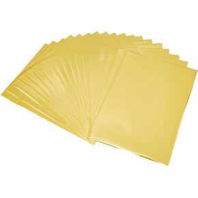 SUPERFINDINGS 50 Sheets A4 Reactive Foil Paper 11.4x7.28inch Toner Rectangle Reactive Foil Paper Golden Metallic Transfer Sheet Paper for Laser Printer+Laminator Card DIY Decoration