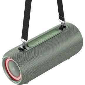 Fisher Bluetooth Wireless Portable Speaker 26W PEAK Power Boombox w HD Sound & Lights, IPX5 Water Resistant, Strap Handle, 7H Playtime, TWS Pairing, BT 5.3, Built-in Mic and Hands-Free Calling|Outdoor in Kuwait