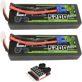 بطارية Lipo Ovonic 5200mAh 50C 7.4V 2S RC بطارية مع موصل EC3 لـ RC Plane DJI Quadcopter RC Airplane RC Helicopter RC Car Truck Boat 2PCs (مع Pooltage Mustage)