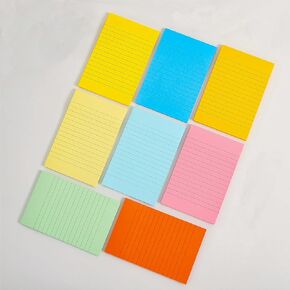 8 Pack Lined Sticky Notes 4x6 inch - 8 Pastel Colors Large Ruled Post Sticky Colorful Super Sticking Sticky Notes with Lines for Office, Home, Books, School, 30 Sheets/Pad