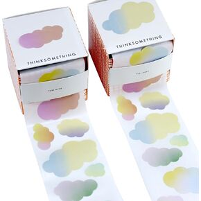 Cute Cloud Shaped Sticky Notes 2 Rolls Packaged in Cardboard Boxes Fun Rainbow Fully Adhesive Sticky Notes 200 Sheets