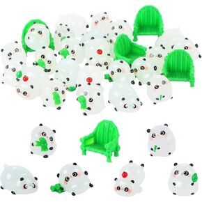 HOMICO 24 Pieces Mini Fox Animals Luminous Mini Resin Animals Tiny Fox for Dollhouse Micro Fairy Garden Landscape Aquarium Birthday Decorations