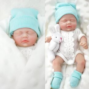 Mire & Mire Reborn Baby Dolls 7 Inch Silicone Doll Mini Realistic Newborn Baby Dolls Silicone Full Body Stress Relief Hand Made（B）