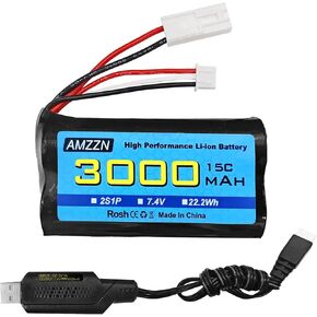 7.4v 3000mah 15c 2s el-2p plug li-ion بطارية مع شاحن USB ل udi009 udi902 udi002 aa102 feilun ft009 rc سفينة نسبة زورق سريع السرعة عالي السرعة