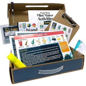 Carson Dellosa 29pc Mini Maker Science Kit ، الحرف اليدوية ، التجارب الصغيرة ، الملصقات ، المجلة الصغيرة ، كتاب النشاط ، علامة الاسم ، والمزيد من اللوازم المدرسية ، أنشطة STEM للأطفال من الصف 2 وما فوق
