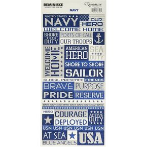 REMINISCE Signature Series Military Stickers, Navy Quote