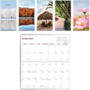 Blueline 2024 Essential Monthly Two-Year Pocket Planner, January 2024 to December 2025, Stitched Binding, 6.5" x 3.5", Assorted Designs (CA424.ASX-24)