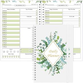 Daily Planner ، Planner غير المؤرخ مع قائمة القيام به ، دفتر مخطط العمل الحلزوني للرجال والنساء ، مخطط أجندة كتاب مخطط لطيف للعمل والتنظيم الشخصي ، 5.8 × 8.4 بوصة (Star)
