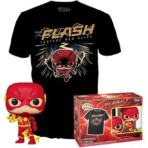 Funko Pop Collectible Toy Figure - The Flash - DC Comics - T-Shirt - Clothes with Collectable Vinyl Figure - Gift Idea - Toys and Short Sleeve Top for Adults Unisex Men and Women