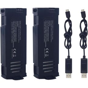Sea Jump 2pcs 3.7v 500mah Lipo بطارية مع كابل شحن USB مناسب لـ D20 Mini Drone القابلة للطي لقطع الغيار