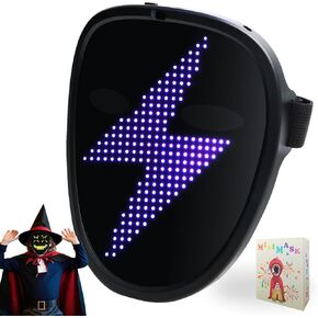 LED Mask with Gesture Control, Perfect for Party Cosplay Party, Masquerade Balls, Holiday Dress-Up, and Atmosphere Adjustment