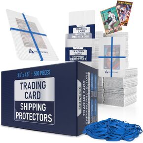 Premium Bundle 4X6 Trading Card Shipping Protector with Rubber Bands - 100 Pack | Graded Cards Protectors, Sports Trading Card Shipping Supplies Packaging, TCG Baseball Cards Shippings Shield Kit