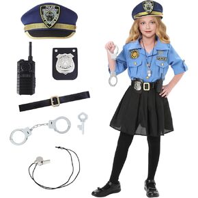 زي ضابط شرطة Lumiparty للطفل ، زي شرطة الفتيات ، ملابس أزياء Cop Halloween
