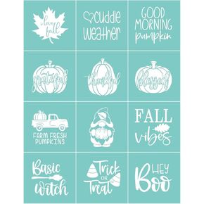 Brirtw Fall Minis Silkscreen stencil 8.5x11 مقبولة شبكات شبكية ذاتية القابلة لإعادة الاستخدام.