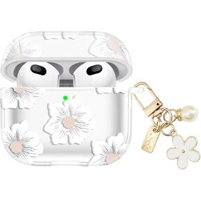 AirPods المتوافقة مع Oetker 4 حالة للنساء اللطيف ، واضحة الأزهار الأزهار الغطاء العلبة الجيل الرابع مع سلسلة مفاتيح الزهور ، و iPods شفافة وحماية شفافة 4 حالة لقرون الهواء 4 Gen 2024 in Kuwait