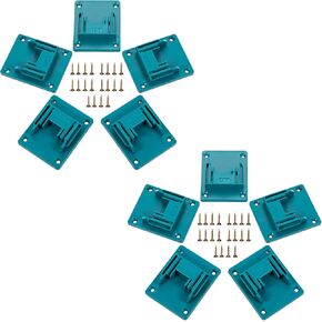 5 Packs Tools Drill Mount Holder, Fit for Makita 18V Li-ion Drill Tools Holder Dock Hanger with 20 Screws(cyan-blue, No Tool)