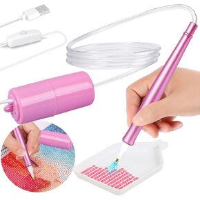 Kansumy Diamond Art Pens Tool Vacuum Diamond Paint Pen No Wax No Wax IdaMod Art Accesories Kit للبالغين Drill Bead Dot Abs سهلة الاستخدام ، هادئة ومستقرة (وردي)