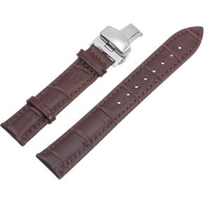 uxcell Multiple Sizes Leather Watch Band Quick Release Deployment Buckle Cowhide Watch Strap with Exquisite Box for Men and Women